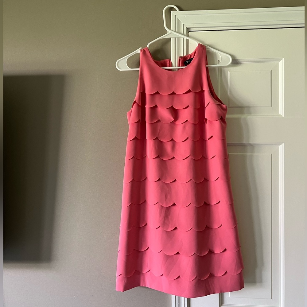 Light pink ruffle dress from White House Black Market. Worn once, dry cleaned.